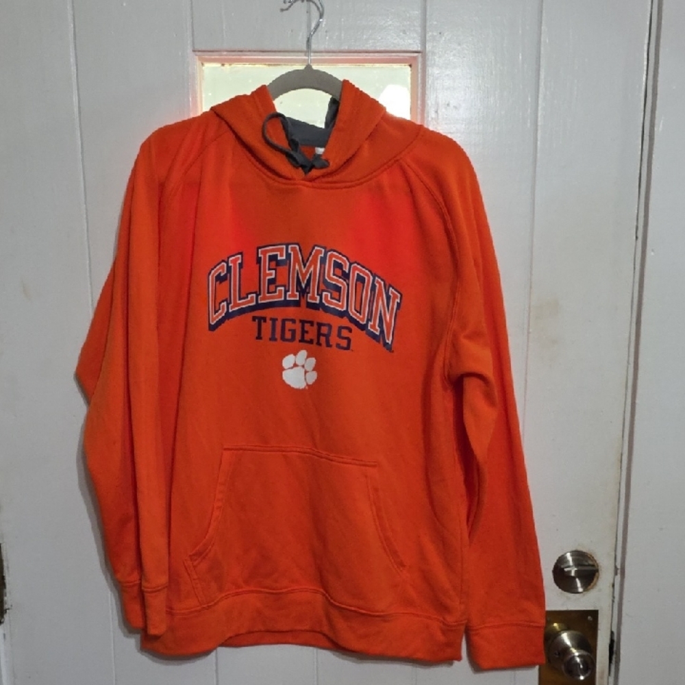 ProEdge Clemson  University Tigers Mens Hooded Sweatshirt Jacket Pocket Sz L EUC
